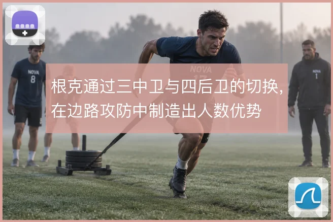 根克通过三中卫与四后卫的切换,在边路攻防中制造出人数优势